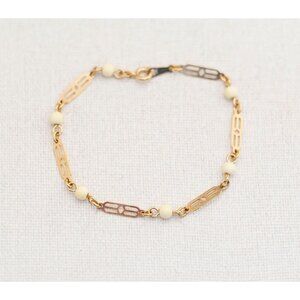 Celtic Modest Gold Link Bracelet 7 1/2 Inch by Avon - T1